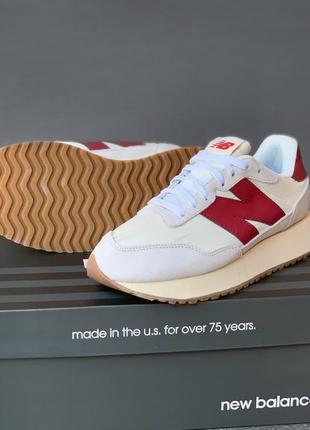 Женские замшевые кроссовки нью баланс🆕new balance 237🆕бело-бежевые с бордовым5 фото