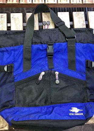 Рюкзак черно-синий дорожная сумка винтажная спортивная сумка kiva🇺🇸🇨🇳1 фото