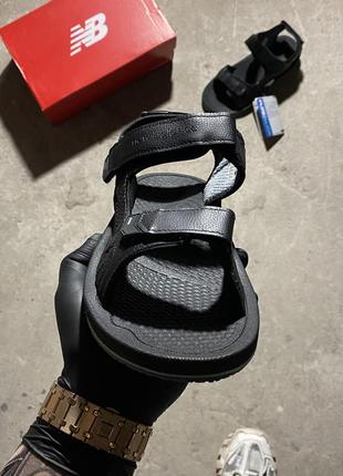 Мужские сандали нью баланс чёрные, new balance sandals m2080bk black на липучке3 фото