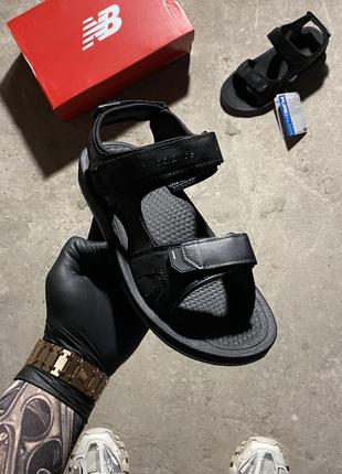 Мужские сандали нью баланс чёрные, new balance sandals m2080bk black на липучке