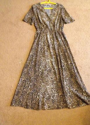 Платье макси винтаж ретро р.44-46 шелк непрозрачное с высокими разрезами2 фото