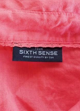 Sixth sense . 100% лен . удобная блузка рубашка сорочка короткий рукав . большой размер4 фото
