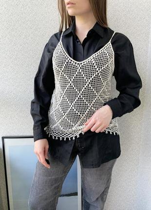 Майка, из бисера, з бісеру, з бісером, с бисером, шелковая, шелк, вишивка, вышивка