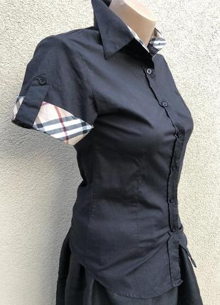 Чёрная рубашка,тениска,блуза,люкс бренд,хлопок,италия10 фото