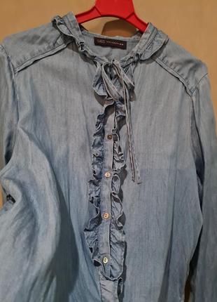 Блуза джинсовая джинсовая легкая очень красивая прямая2 фото