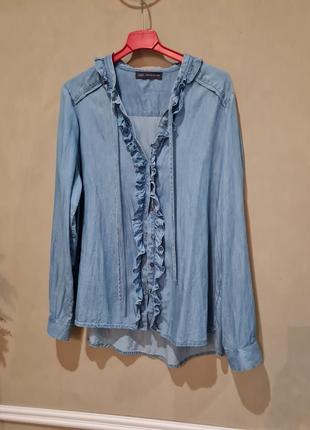 Блуза джинсовая джинсовая легкая очень красивая прямая1 фото