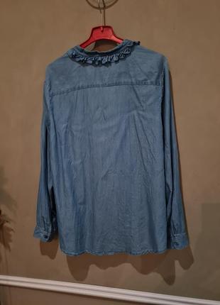 Блуза джинсовая джинсовая легкая очень красивая прямая6 фото