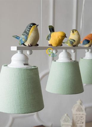 Люстра для кухні підвісна флористика з пташками