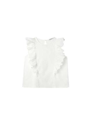 Белая блузка с вышивкой и рюшами5 фото
