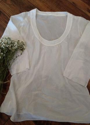 Туника пляжная,белая блузка, натуральная ткань1 фото