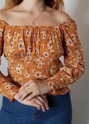 Блузка с ромашками, вискоза 100% #422#