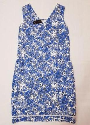 Next льняное платье сарафан с карманами натуральный лен льон большой размер батал пог 60 см