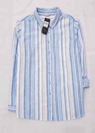 Max&co льняная рубашка сорочка в полоску льон лен 14 пог 51 см