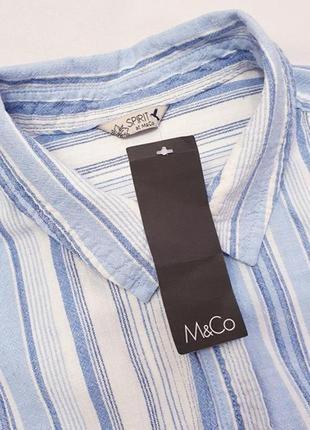Max&co льняная рубашка сорочка в полоску льон лен 14 пог 51 см4 фото