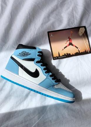 Nike air jordan 1 retro high blue, кросовки найк джордан женские7 фото