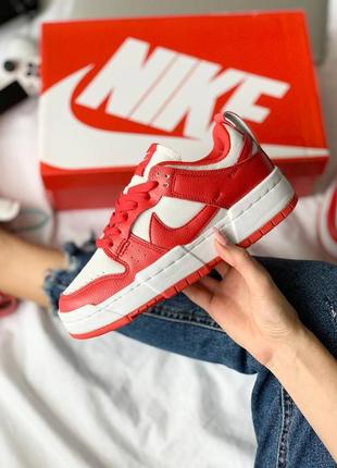 Nike sb dunk low disrupt red, кроссовки женские
