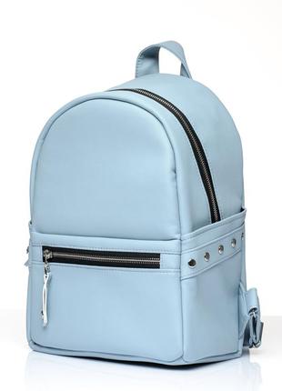 Подростковый мега стильный голубой рюкзак для города5 фото