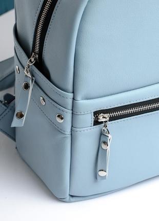 Подростковый мега стильный голубой рюкзак для города6 фото