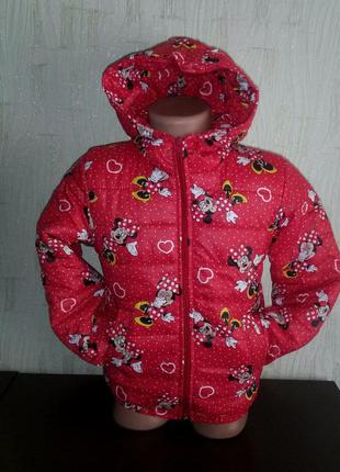 Куртка детская осенняя, демисезонная минни маус 104-110