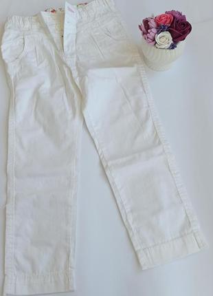 Белые легкие летние штанишки h&m для девочки 110 см, 4-5 лет
