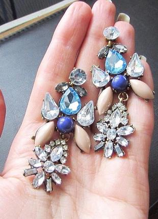 🏵️стильные серьги в стразах, новые! арт. 8816