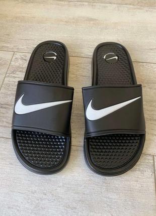 Шлепки nike slide sandal swoosh logo black