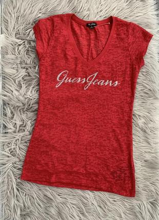 Guess оригинал новая  брендовая красная футболка  s, m2 фото