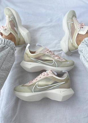 Женские кроссовки nike vista lite beige,кроссовки найк виста лайт бежевый розовая шнуровка9 фото