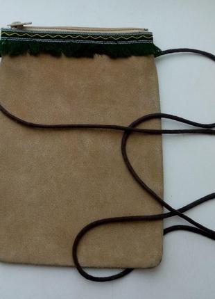 Замшева сумка сумочка через плече hand made
