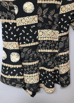 Paco rabanne винтажная шёлковая блузка на запах принт эксклюзивная блуза в винтажном стиле7 фото