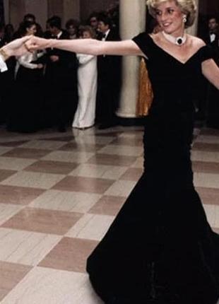 Роскошное вечернее бархатное платье, как у принцессы дианы 🖤🤍6 фото