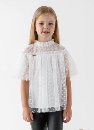 Блузка молочного кольору для дівчинки suzie