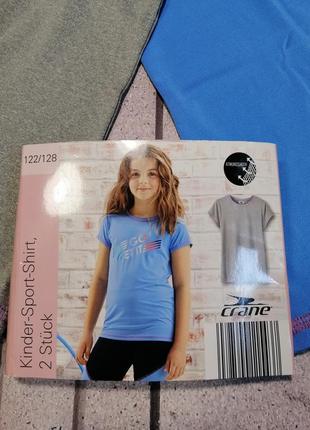 Набор из двух спортивных футболок для девочки эластичный полиэстер6 фото