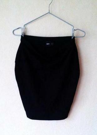 Черная базовая котоновая юбочка карандаш asos