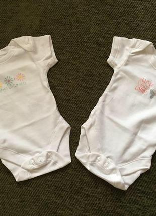 Боди на кнопочках, для новорожденного, 2 штуки , от marks spenser