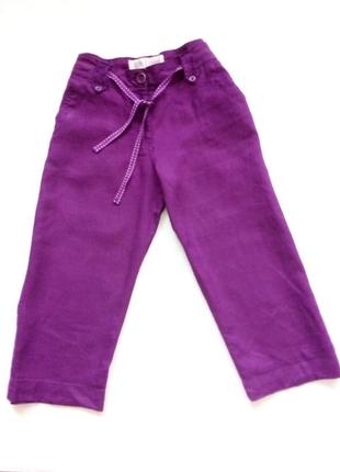 Льняные кюлоты бриджи с высокой посадкой талии. 100%лен!