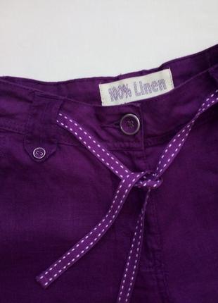 Льняные кюлоты бриджи с высокой посадкой талии. 100%лен!