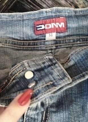 Джинсовая юбка мини с карманами3 фото