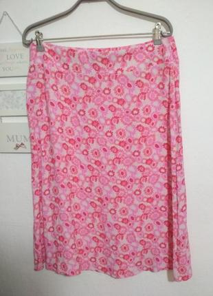 Роскошная фирменная винтажная натуральная лёгкая юбка миди трапеция вискоза супер качество!4 фото