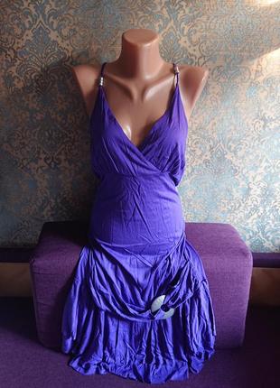 Красивый летний сарафан с ярусной юбкой платье р.46/48/506 фото