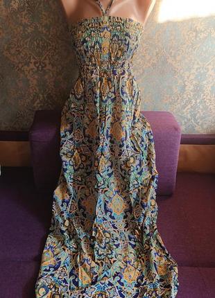 Красивый сарафан бандо макси платье в пол р.s/m/l2 фото