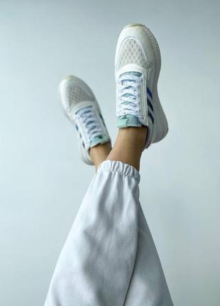 Кроссовки женские adidas zx 500 rm white, кеды адидас 500 рм белый сетка7 фото