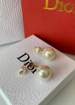 Серьги пусеты-гвоздики жемчужные двойные шарики