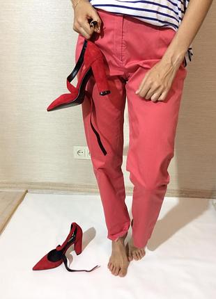 Летние легчайшие коралловые джинсы michele slim leg