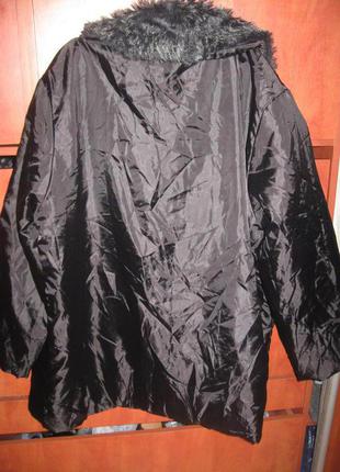 Подстежка для куртки с меховым воротником plus size  черная антрацит4 фото