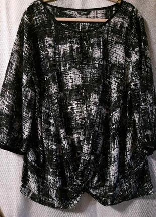 Новая женская летняя шифоновая блуза, черная вечерняя блузка, пляжная туника, накидка. батал.1 фото