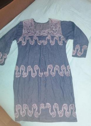 Индийское платье туника с вышивкой