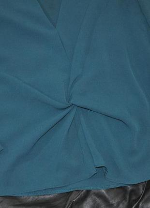 Стильная красивая блузка topshop с узлом в красивом цвете малахита4 фото