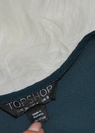 Стильная красивая блузка topshop с узлом в красивом цвете малахита5 фото