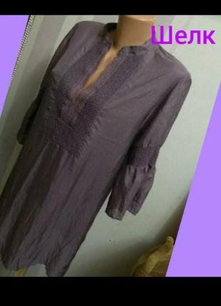 Шелковая блузка туника пляжная шелк1 фото